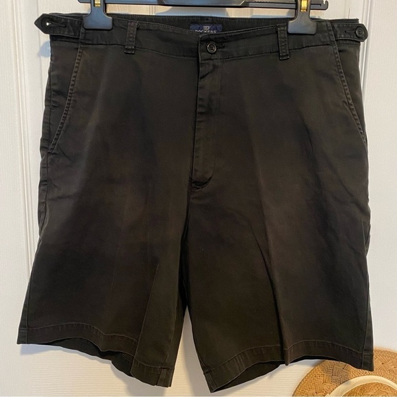 Dockers golf black shorts stretch cotton blend flat front relaxed fit W 36 - Picture 1 of 6
